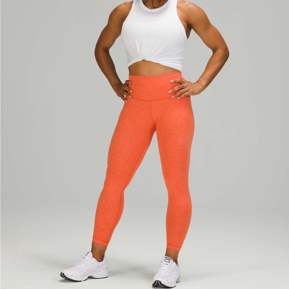 Lululemon Wunder Train High-Rise Tight 25" Crunch Warm Coral Size 6